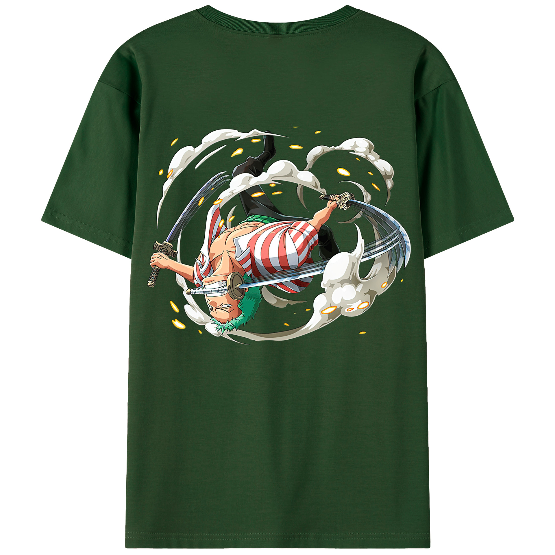 ワンピース ロロノア・ゾロ ONE PIECE Roronoa Zoro 綿100％半袖Tシャツ（背面プリント）
